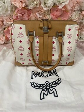 MCM Visetos Boston Bag